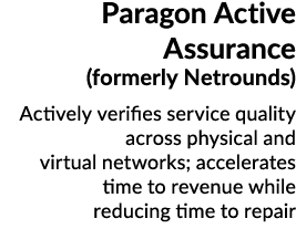 Paragon Active Assurance (formerly Netrounds) Actively verifies service quality across physical and virtual networks;...