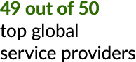 49 out of 50 top global service providers