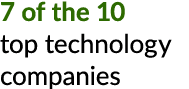 7 of the 10 top technology companies