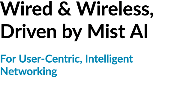 Wired & Wireless, Driven by Mist AI For User Centric, Intelligent Networking