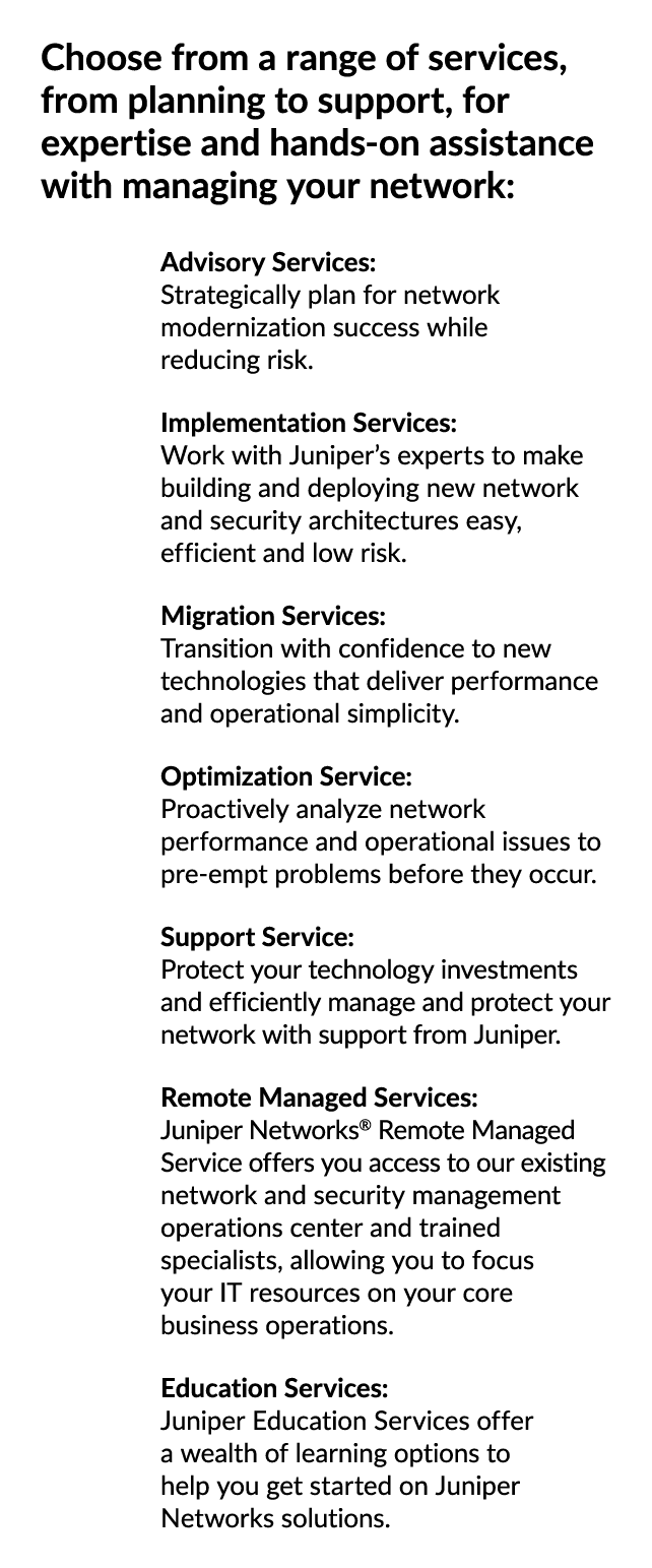 Choose from a range of services, from planning to support, for expertise and hands on assistance with managing your n...