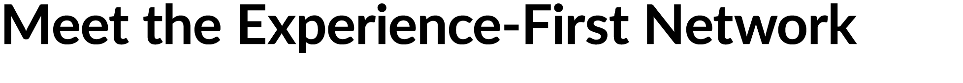 Meet the Experience First Network