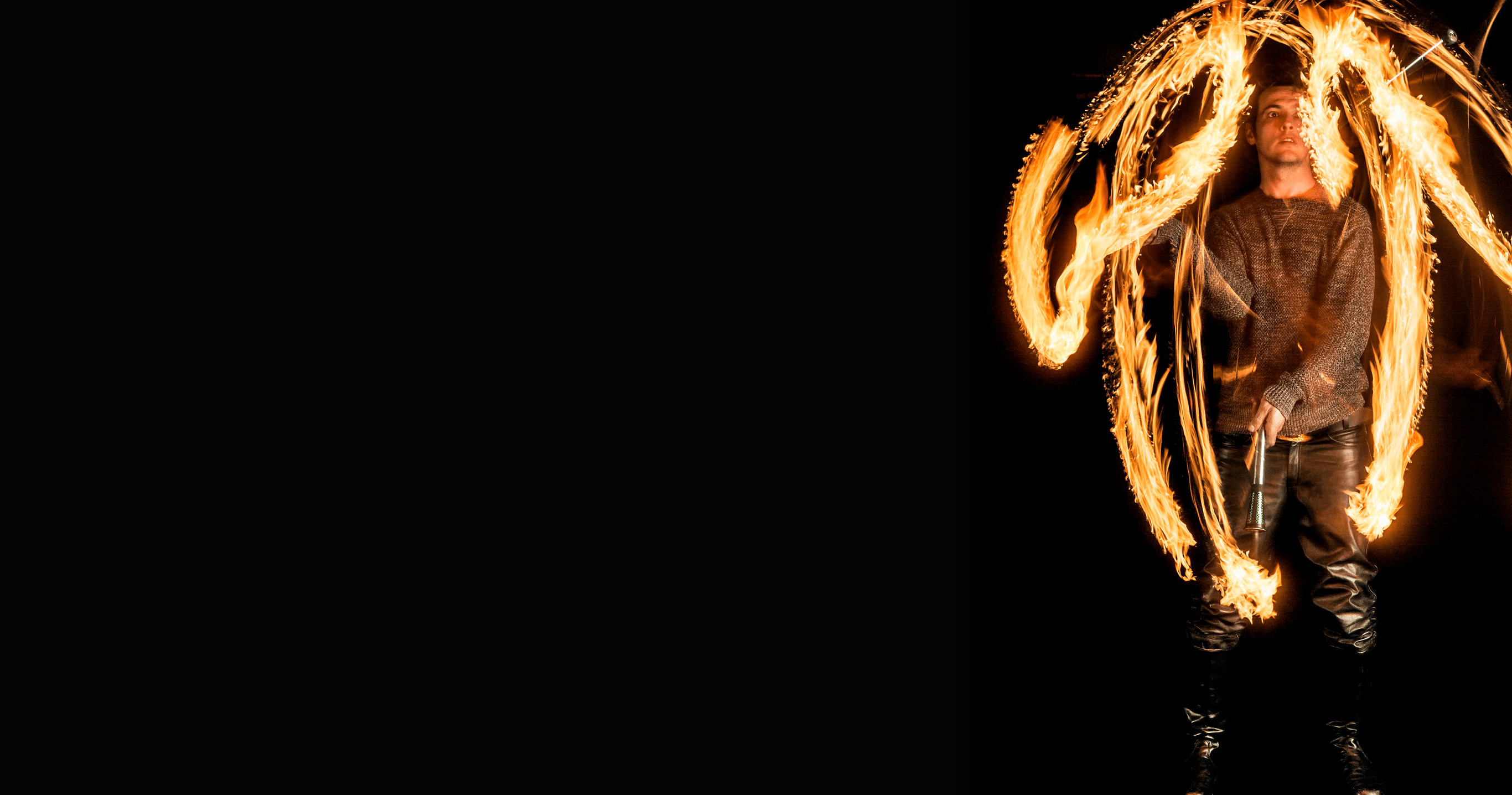 Fire eater doing fire performance