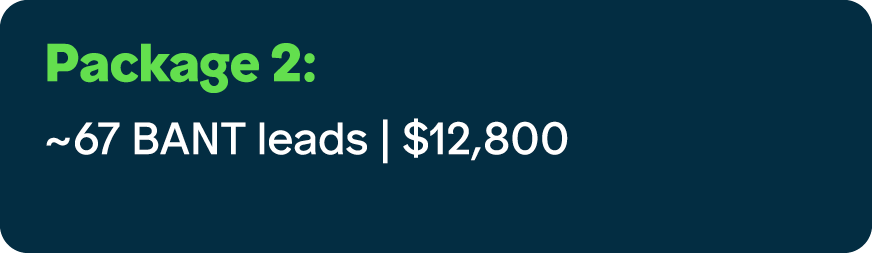 Package 2: ~67 BANT leads | $12,800