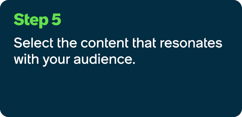 Step 5 Select the content that resonates with your audience.
