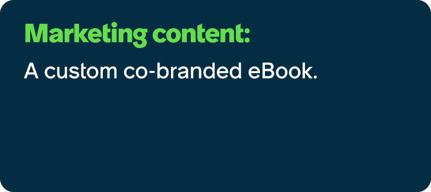 Marketing content: A custom co branded eBook.