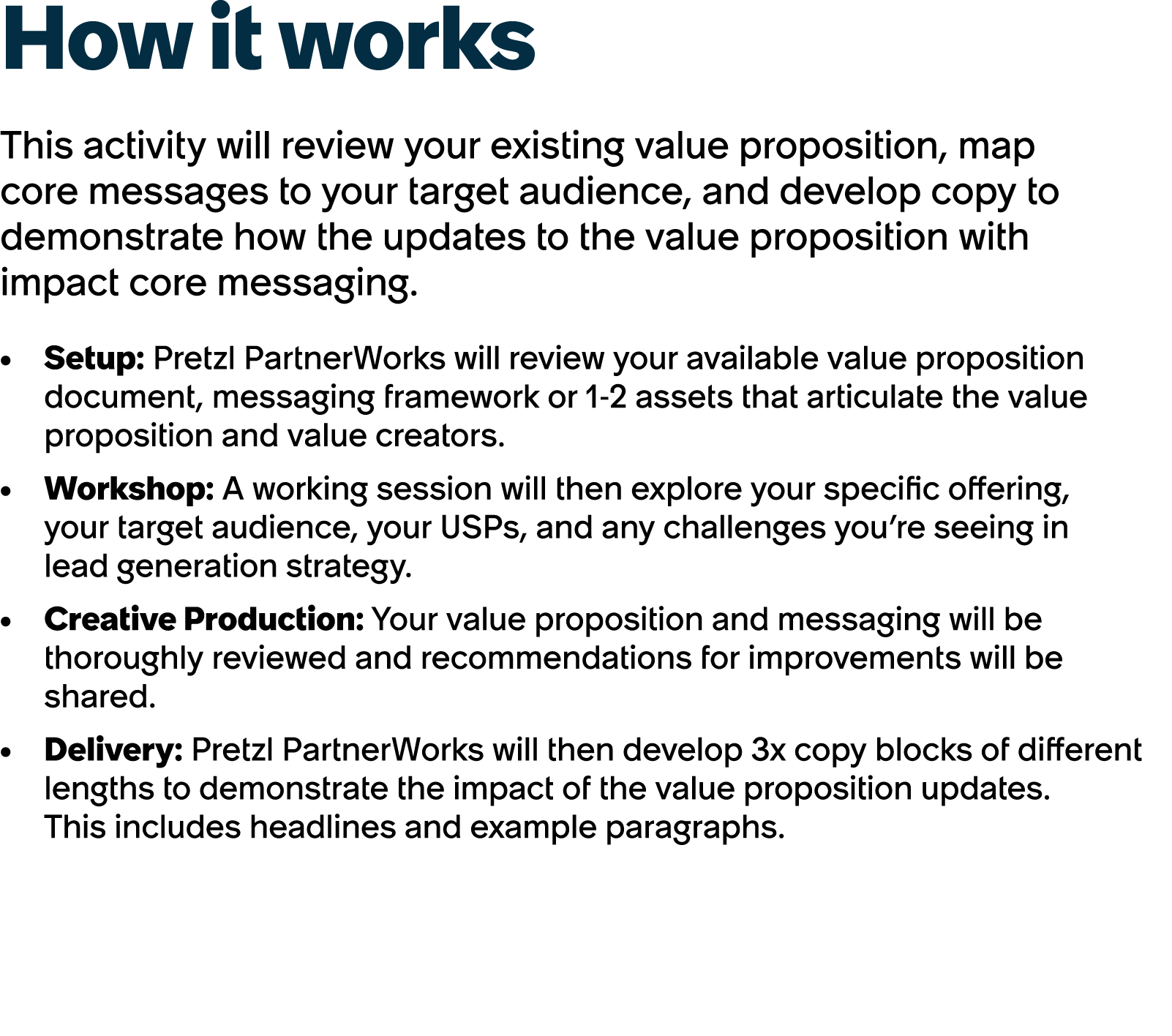 How it works This activity will review your existing value proposition, map core messages to your target audience, an...