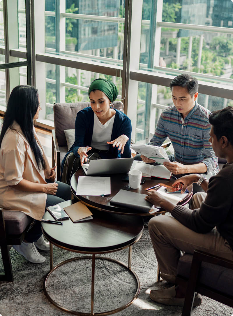 Business diversity - A multi ethnicity team in discussion