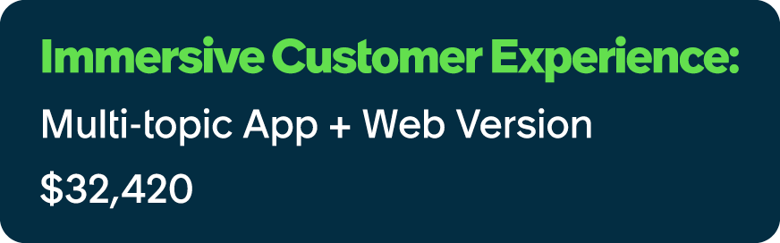 Immersive Customer Experience: Multi topic App + Web Version $32,420