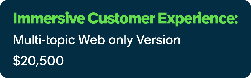 Immersive Customer Experience: Multi topic Web only Version $20,500